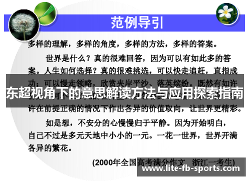 东超视角下的意思解读方法与应用探索指南 东超视角下的意思解读方法与应用探索指南